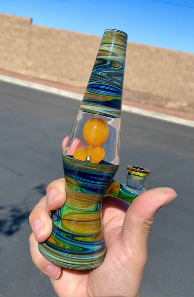 BlueGrass Glass- wigwag  Lamp