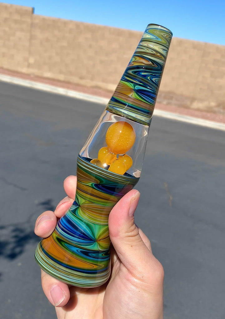 BlueGrass Glass- wigwag  Lamp