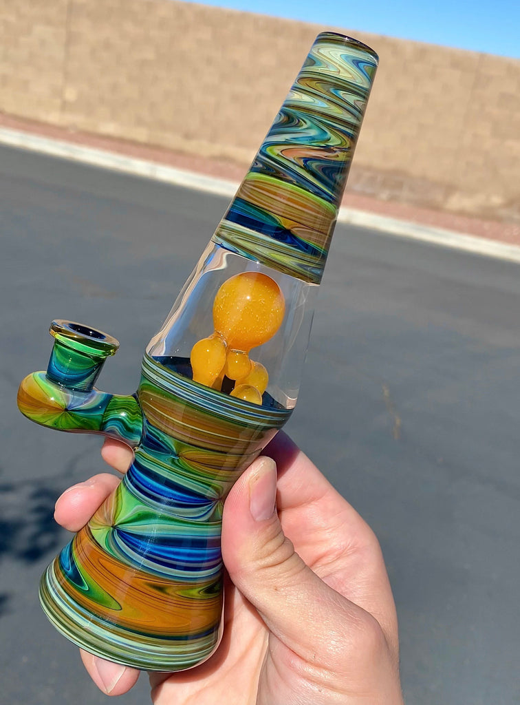 BlueGrass Glass- wigwag  Lamp