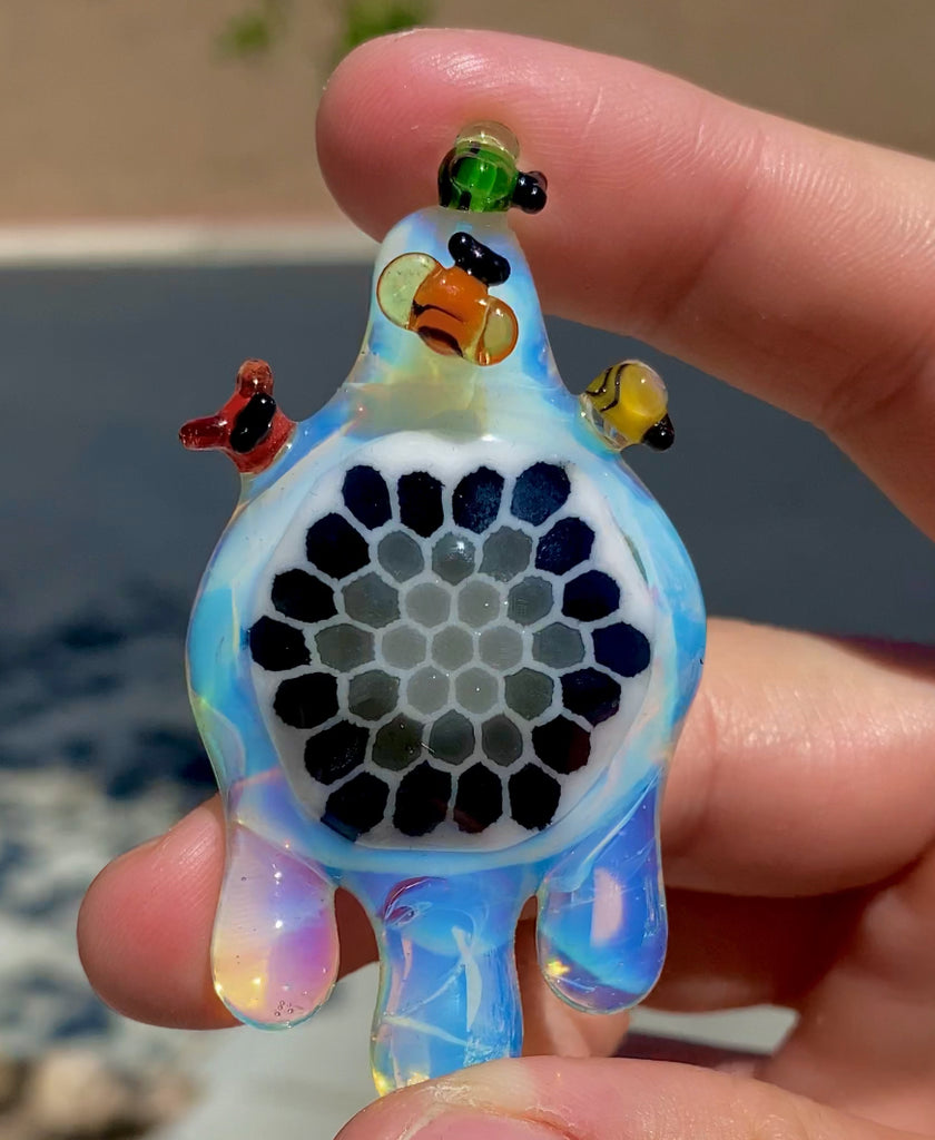 Joe P Glass- HoneyComb Pendant #3
