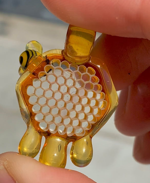 Joe P Glass- HoneyComb Pendant #4