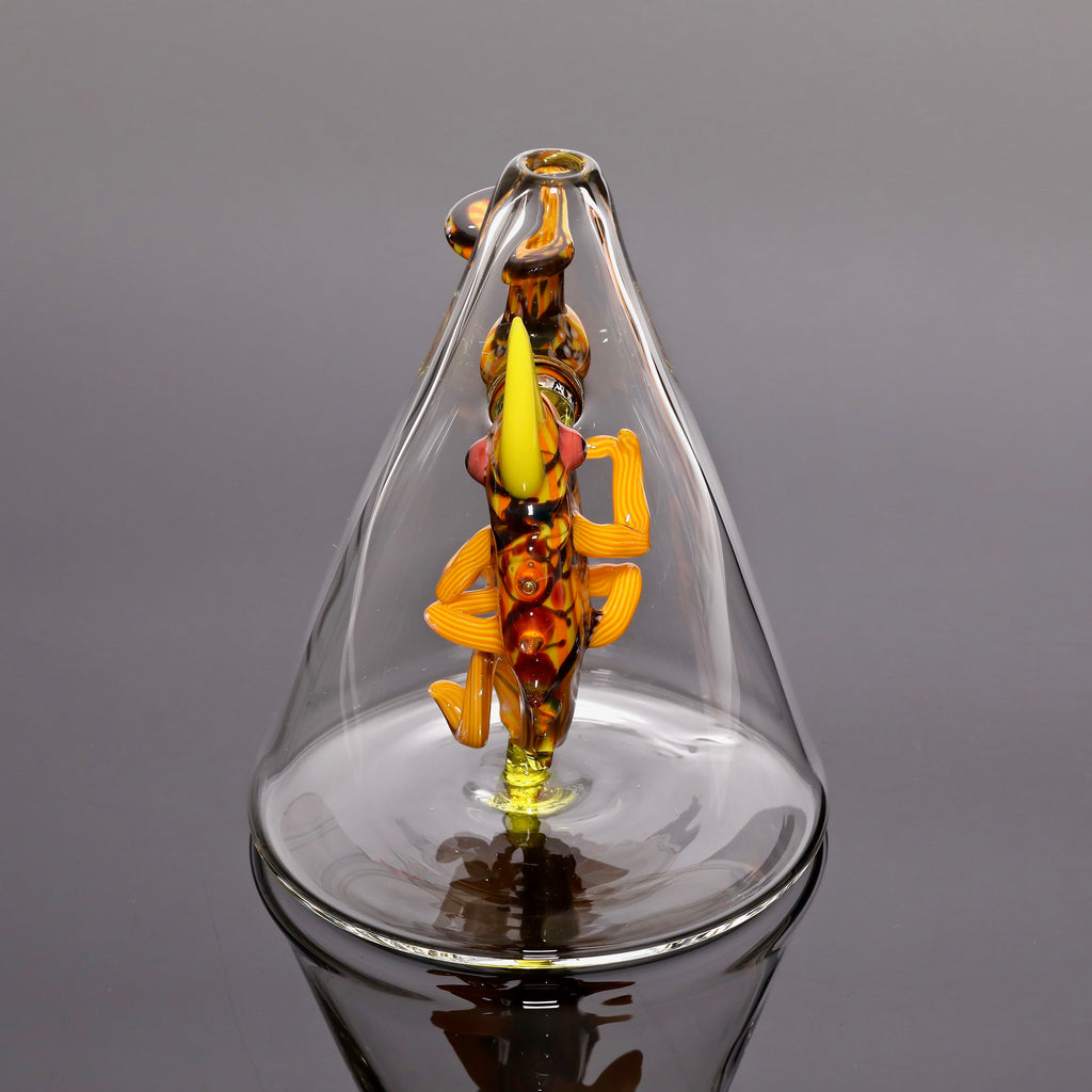 Hardman Art Glass-Chameleon Orange Beaker