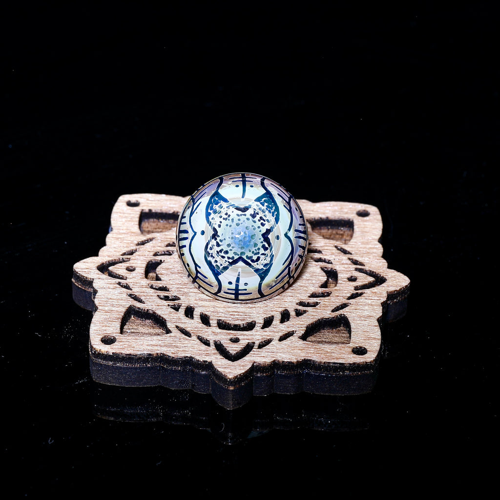 Cory Clark- Blue  Carving Spinner Marbles