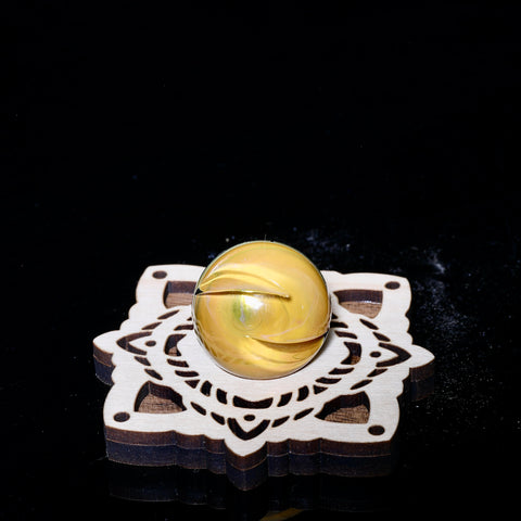 Cory Clark- Gold #2 Carving Spinner Marbles