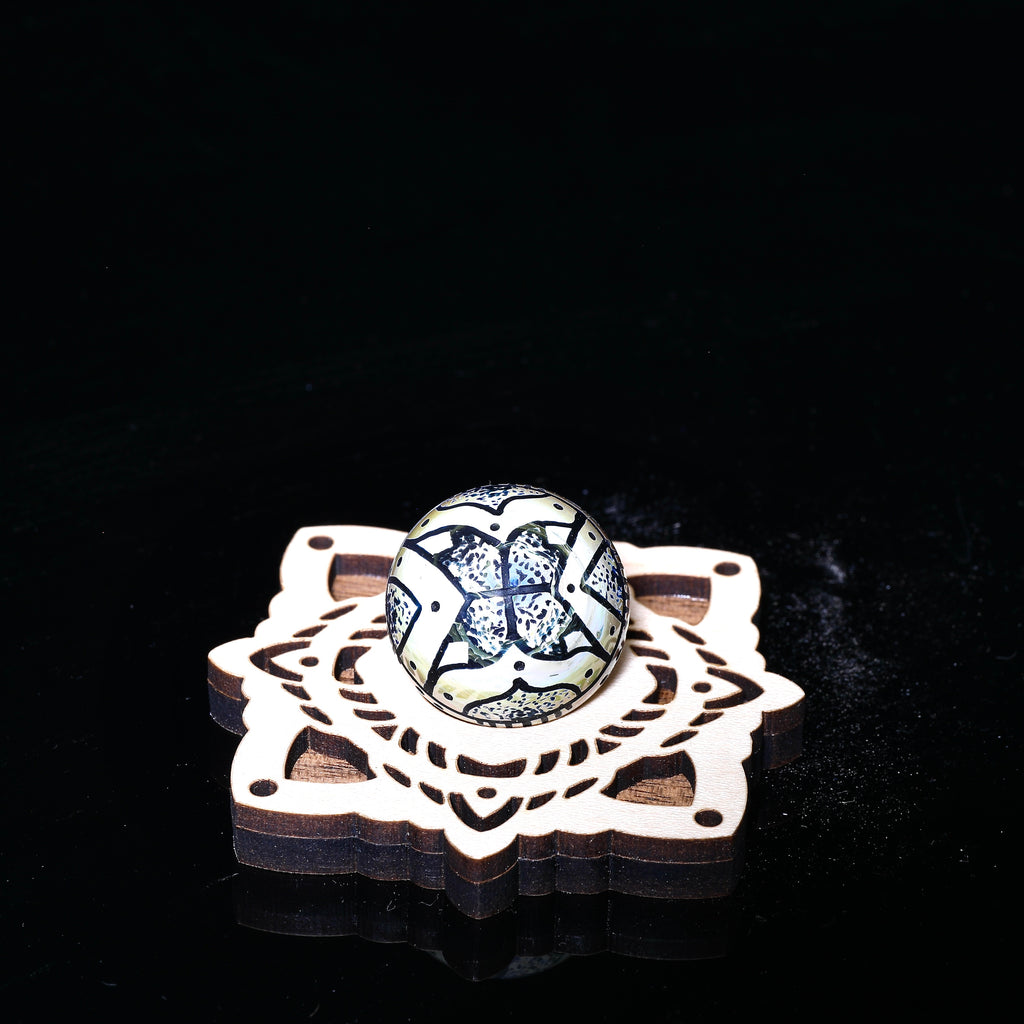 Cory Clark- Gold #2 Carving Spinner Marbles