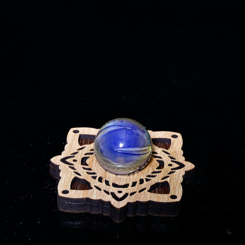 Cory Clark- Blue  #2  Carving Spinner Marbles