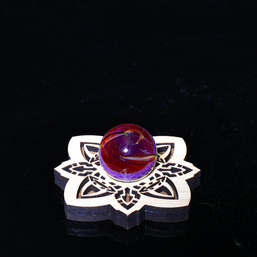 Cory Clark- Red Purple  Carving Spinner Marbles