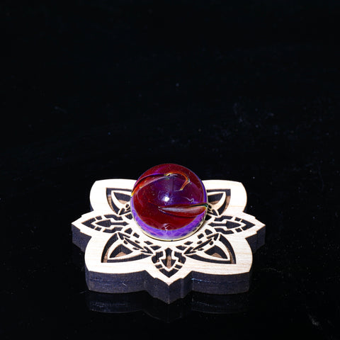 Cory Clark- Red Purple  Carving Spinner Marbles