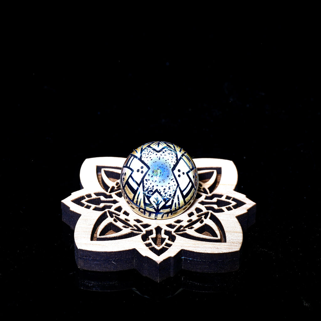 Cory Clark- Red Purple  Carving Spinner Marbles