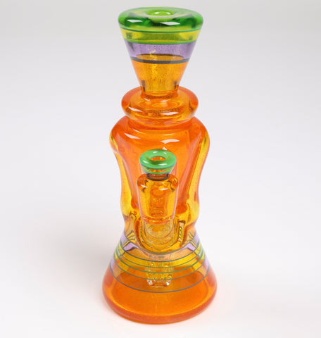 @rycraftedglass - Full Size Recycler- Transparent Orange