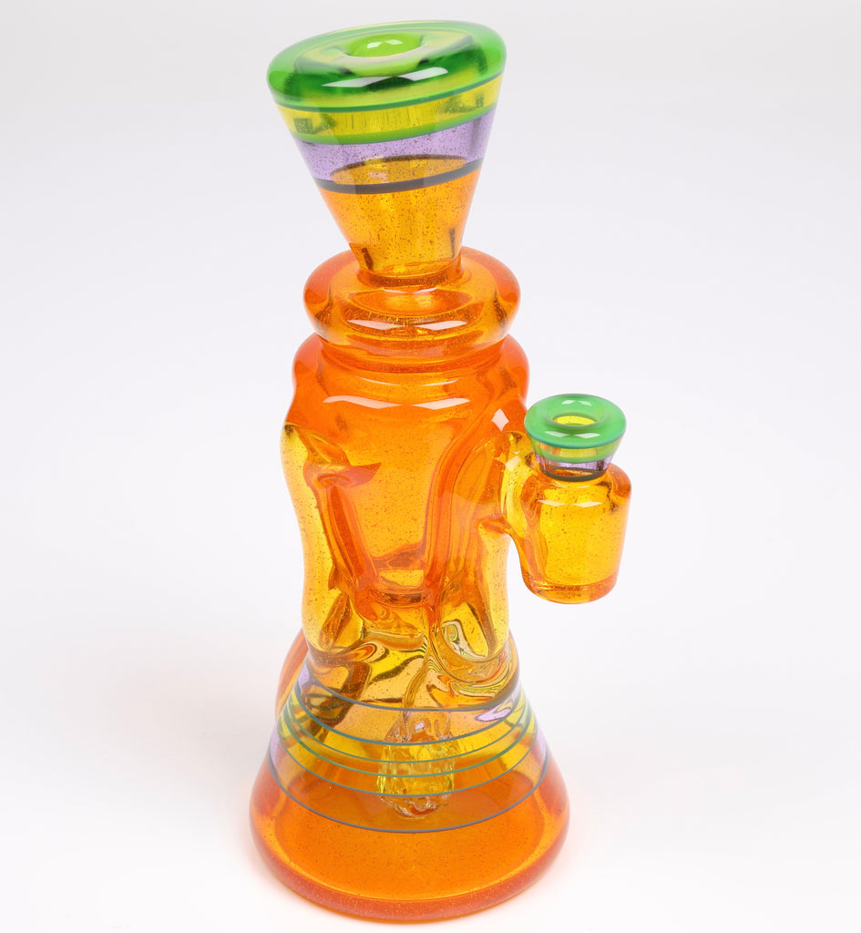 @rycraftedglass - Full Size Recycler- Transparent Orange