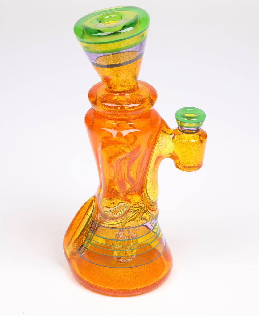 @rycraftedglass - Full Size Recycler- Transparent Orange