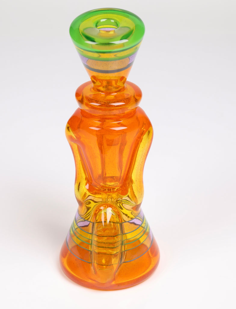 @rycraftedglass - Full Size Recycler- Transparent Orange