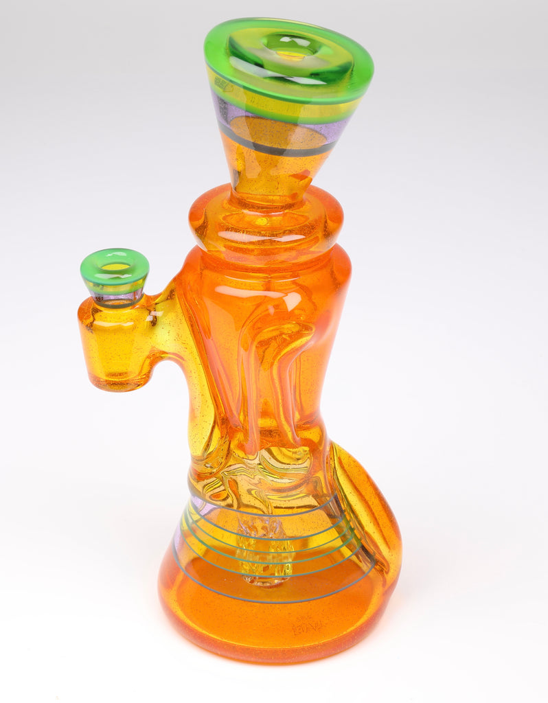 @rycraftedglass - Full Size Recycler- Transparent Orange