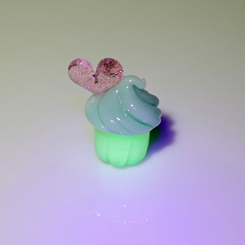 Bambi Glass Mint & UV Cupcake pendant