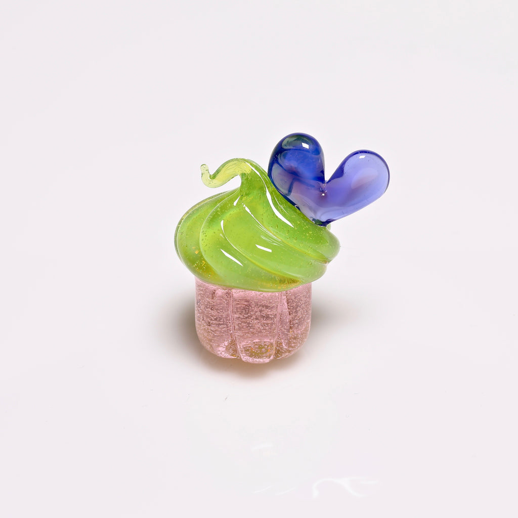 Bambi Glass Sunset Slyme and Pink Lillipop Cupcake