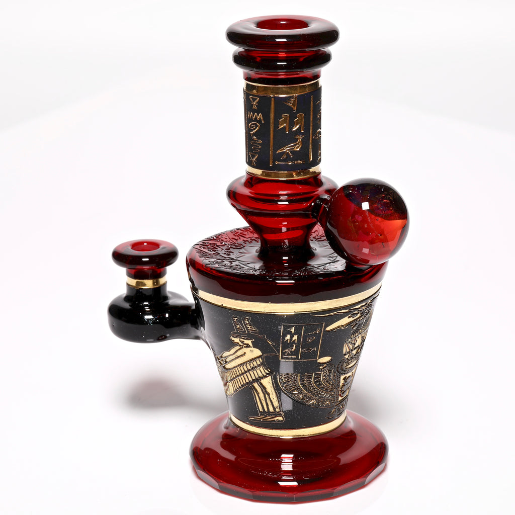 Red Goat Pipe "Ram of Mendes" / Pomagranate Marble Rig