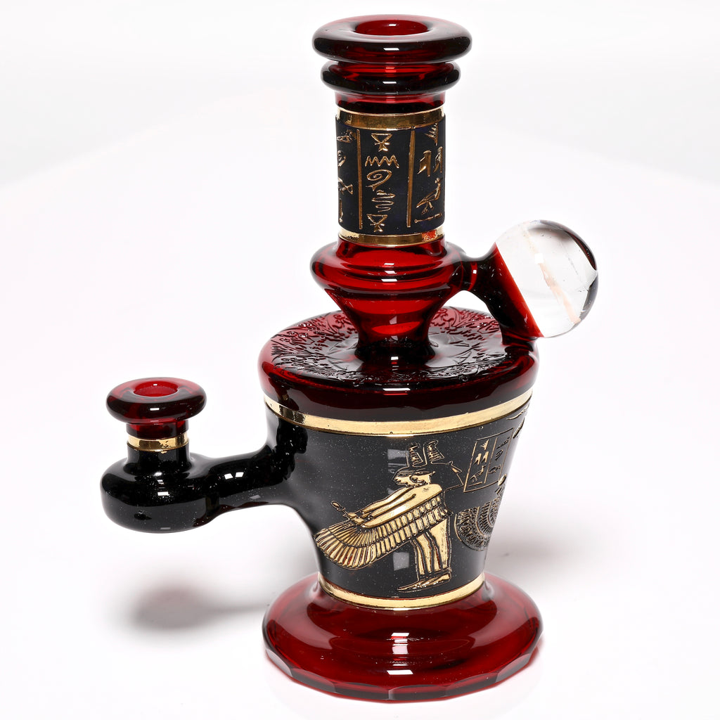 Red Goat Pipe "Ram of Mendes" / Pomagranate Marble Rig