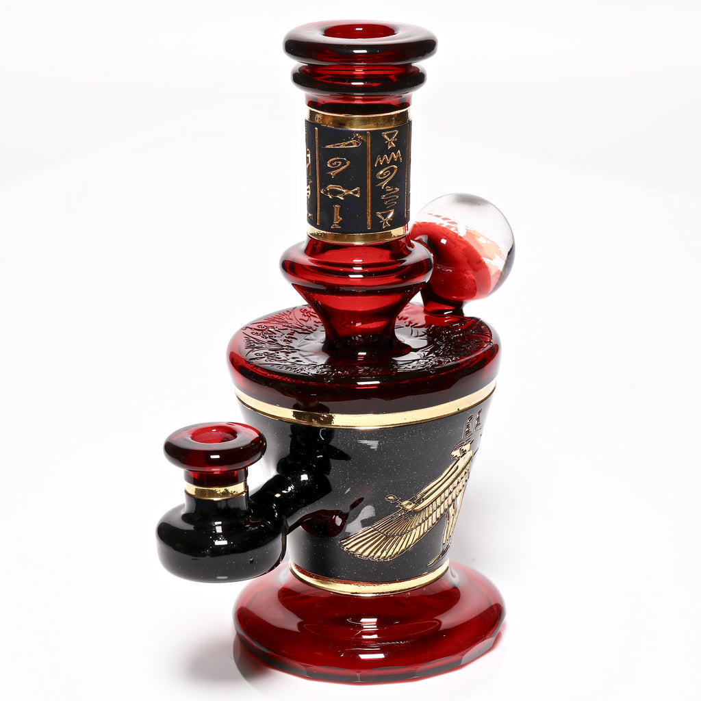 Red Goat Pipe "Ram of Mendes" / Pomagranate Marble Rig