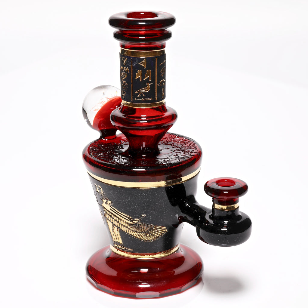 Red Goat Pipe "Ram of Mendes" / Pomagranate Marble Rig