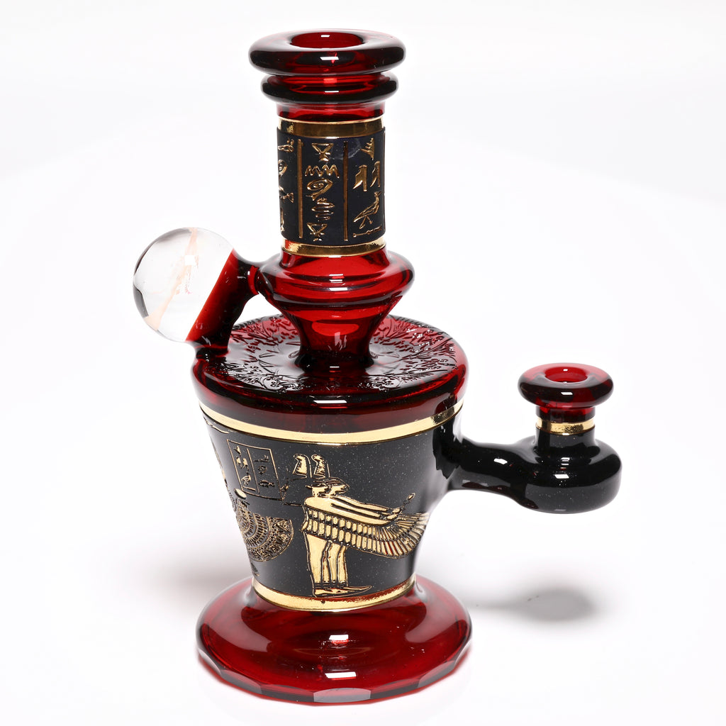 Red Goat Pipe "Ram of Mendes" / Pomagranate Marble Rig