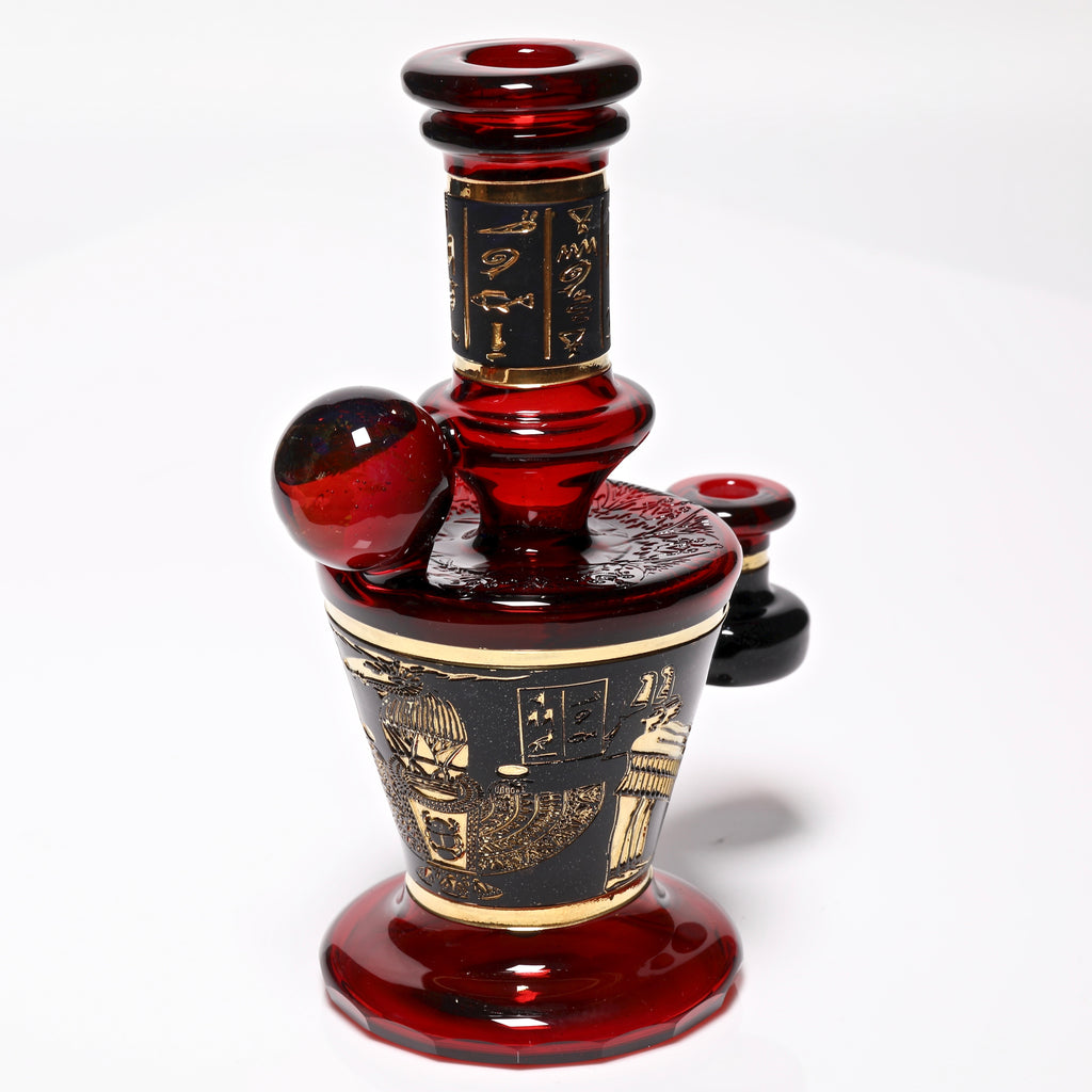 Red Goat Pipe "Ram of Mendes" / Pomagranate Marble Rig