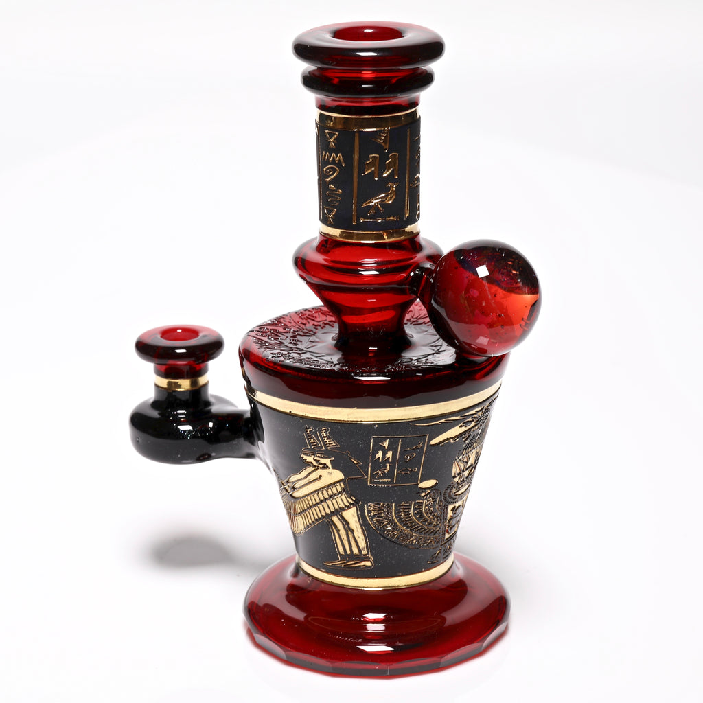 Red Goat Pipe "Ram of Mendes" / Pomagranate Marble Rig