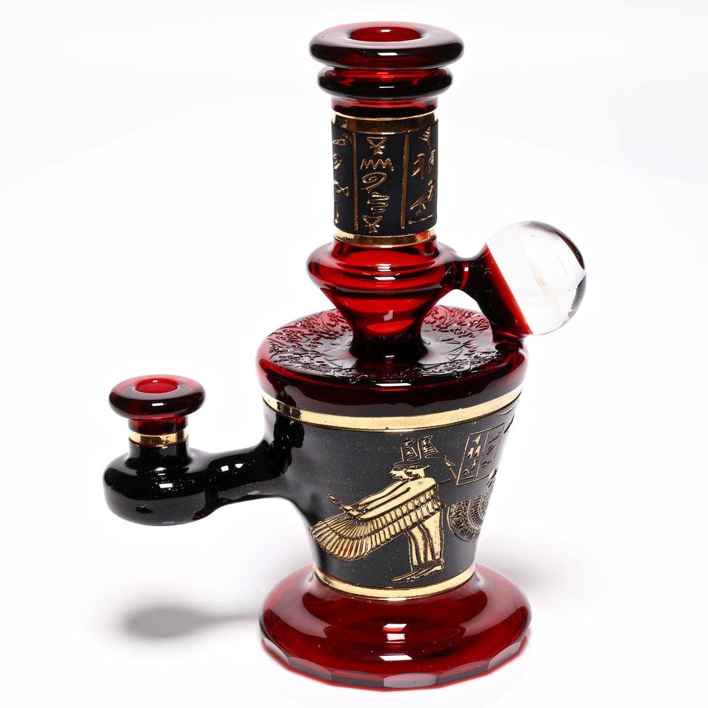 Red Goat Pipe "Ram of Mendes" / Pomagranate Marble Rig