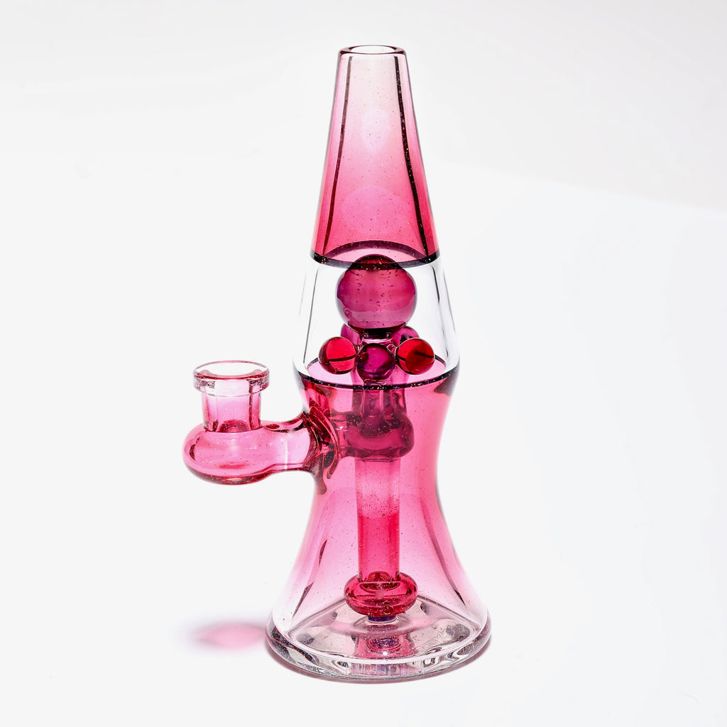 Blue Grass Lamp-Gold Ruby Over Clear