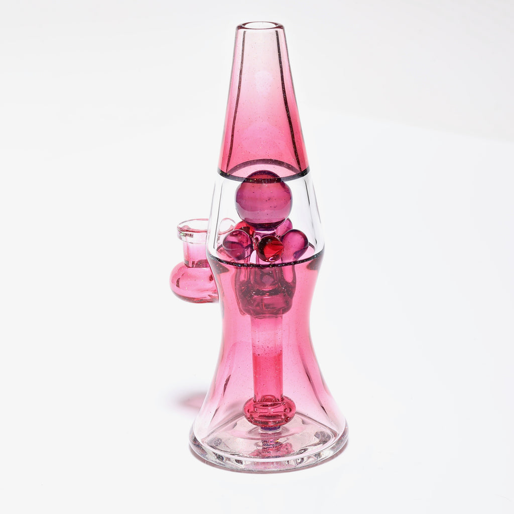 Blue Grass Lamp-Gold Ruby Over Clear