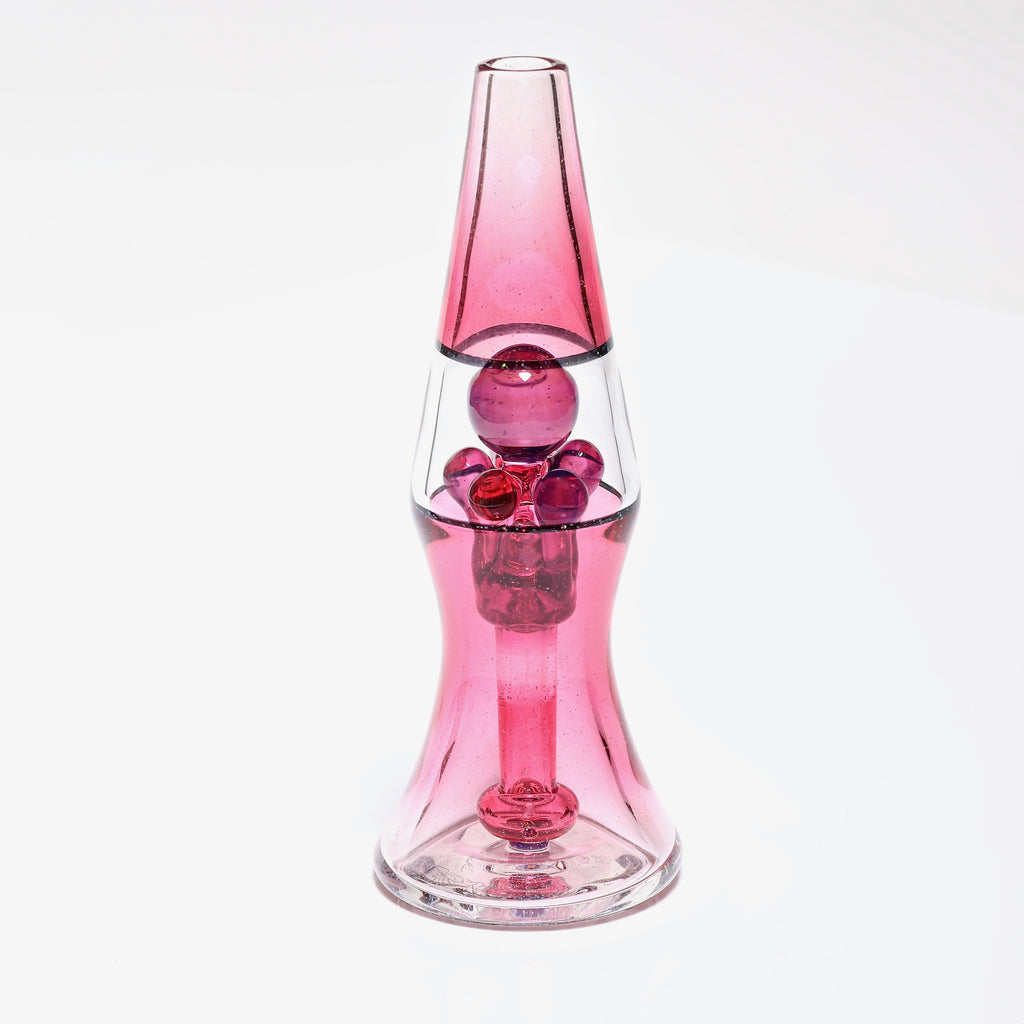 Blue Grass Lamp-Gold Ruby Over Clear