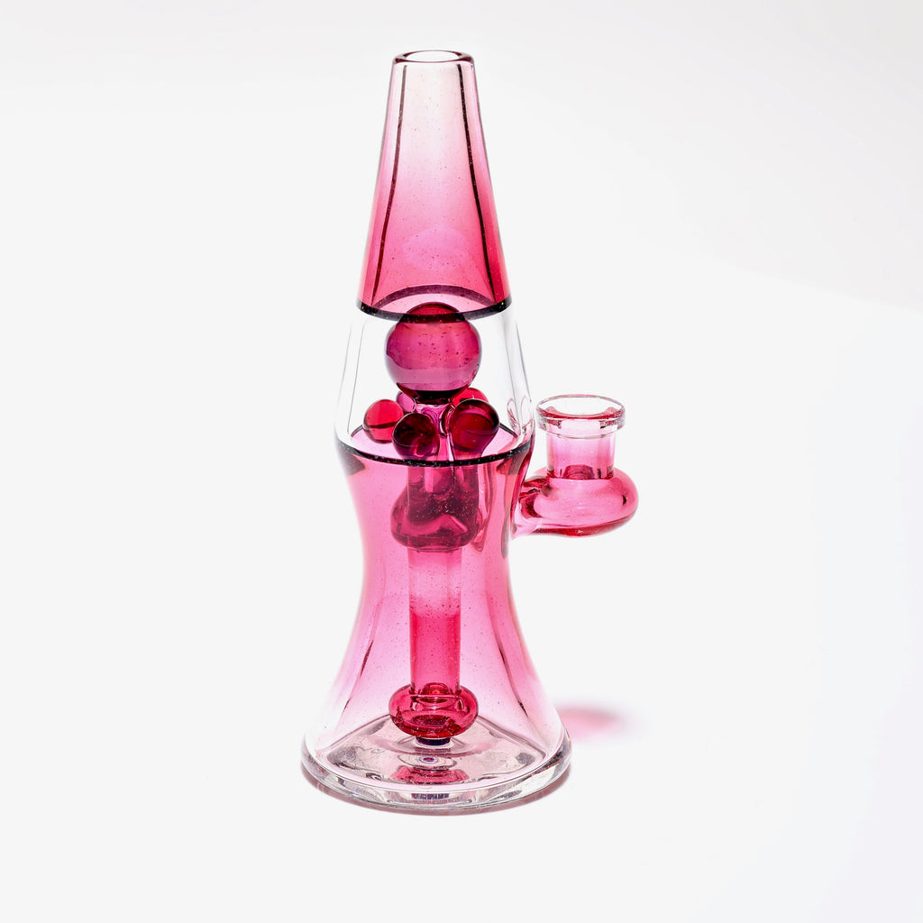 Blue Grass Lamp-Gold Ruby Over Clear