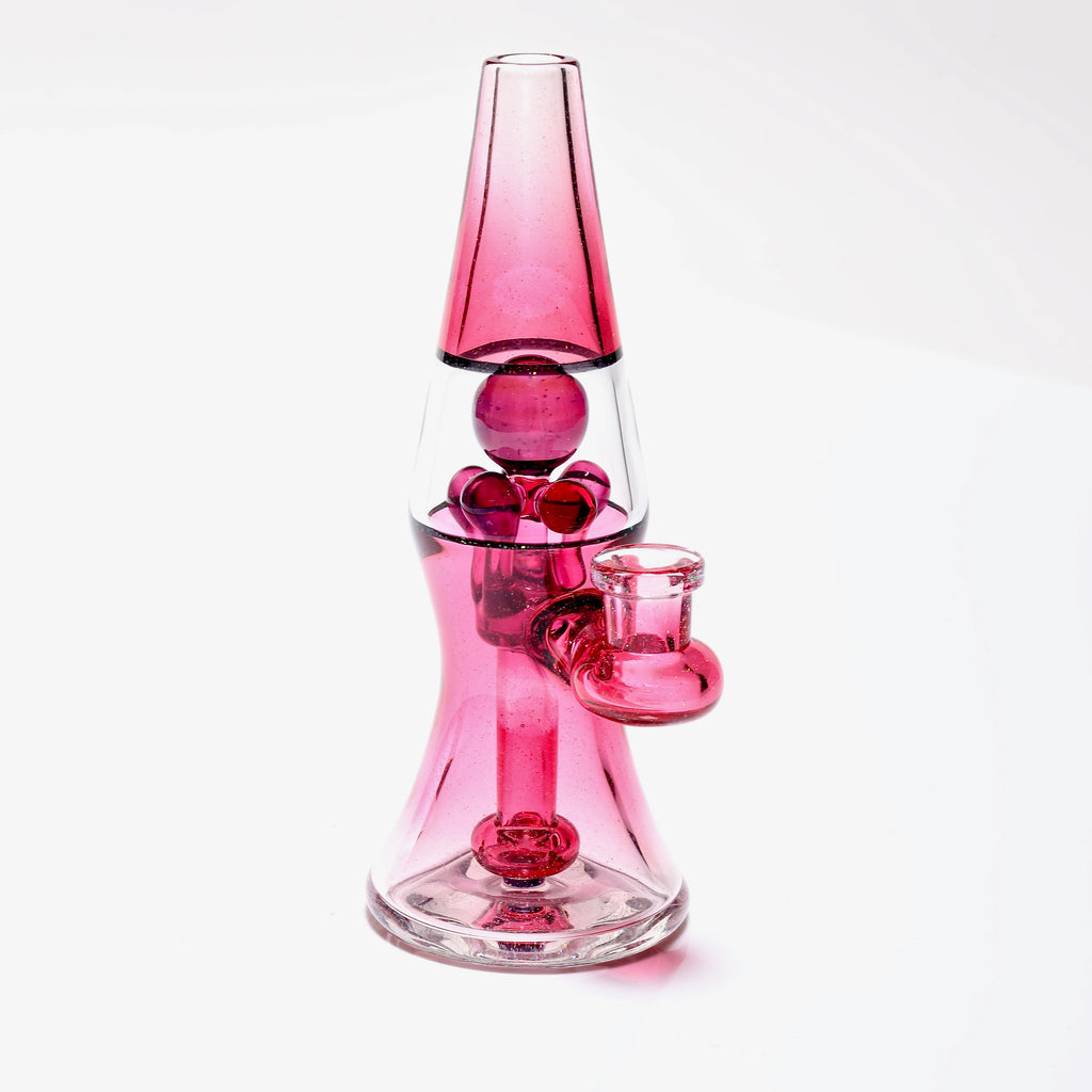 Blue Grass Lamp-Gold Ruby Over Clear