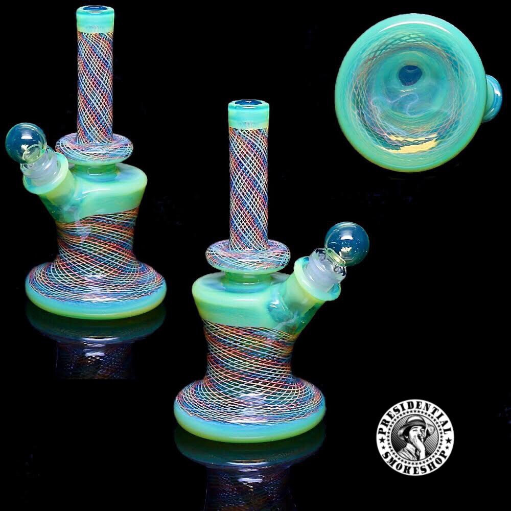 Jeff Heath Glass,  Slyme and Rainbow Reticello Tube🌈