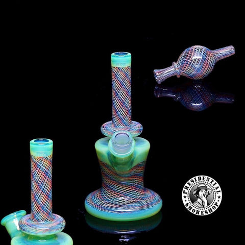 Jeff Heath Glass,  Slyme and Rainbow Reticello Tube🌈