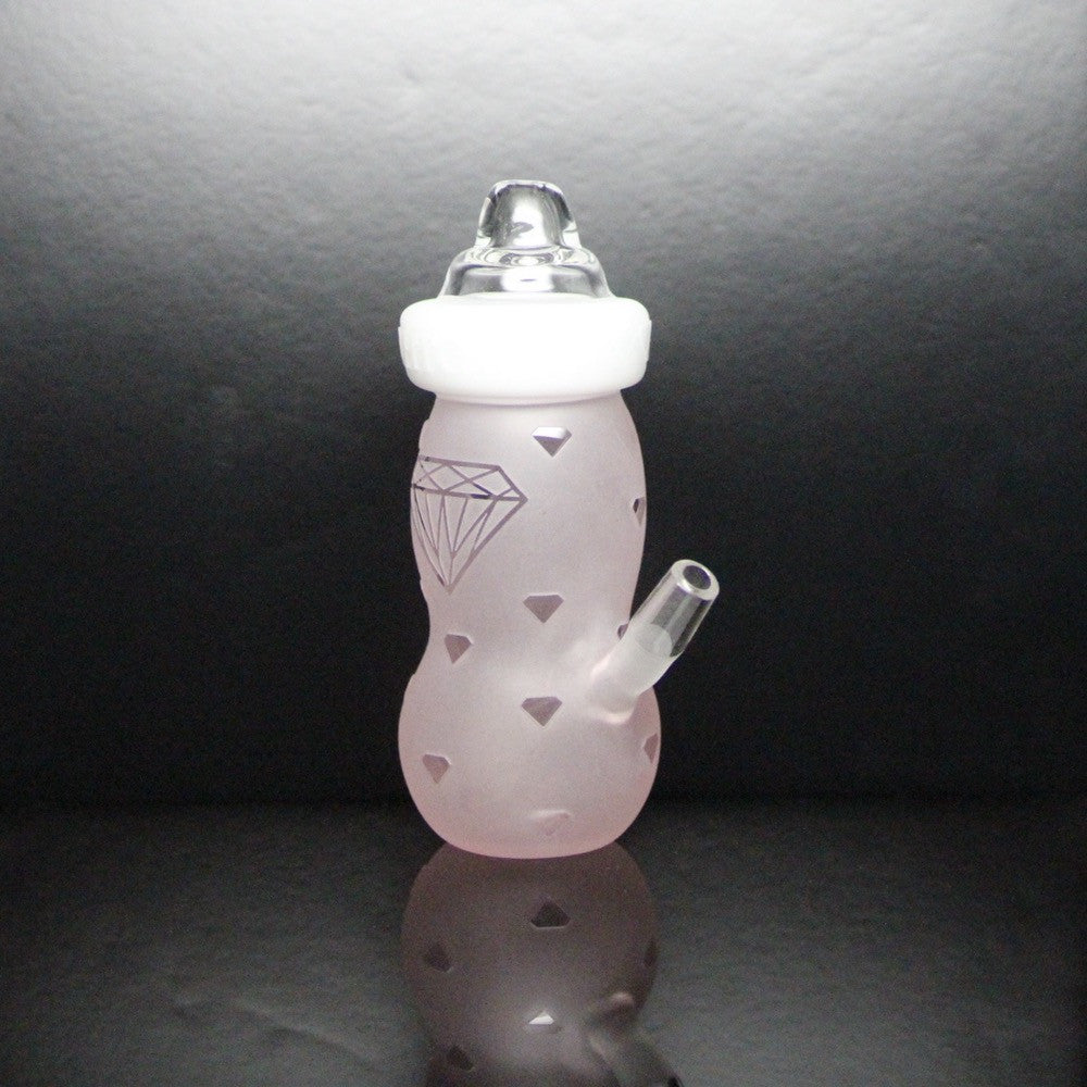 Pink Diamond Sand Blasted Baby Bottle