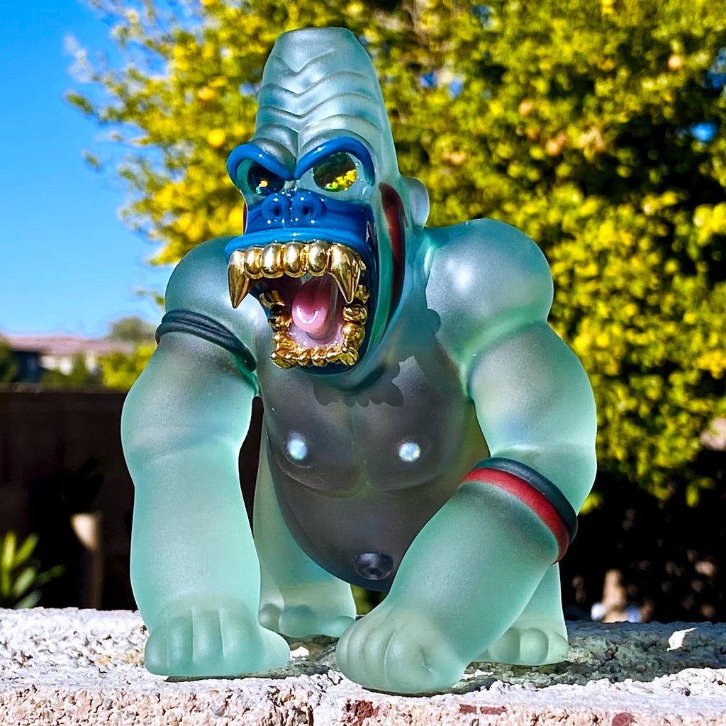 “Overcome Fear” Sandblasted Trilla Gorilla Rig [on all fours] with Gold Grills