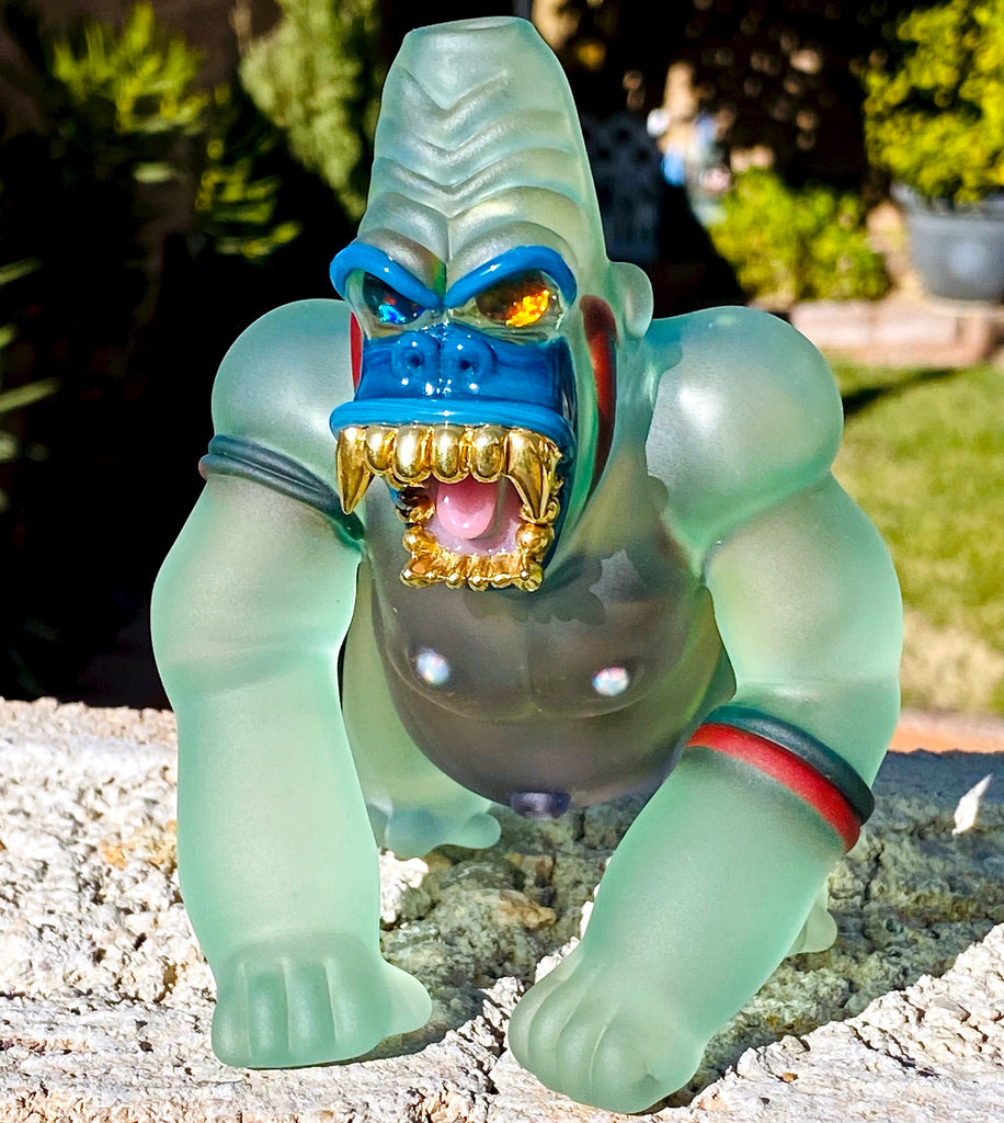 “Overcome Fear” Sandblasted Trilla Gorilla Rig [on all fours] with Gold Grills