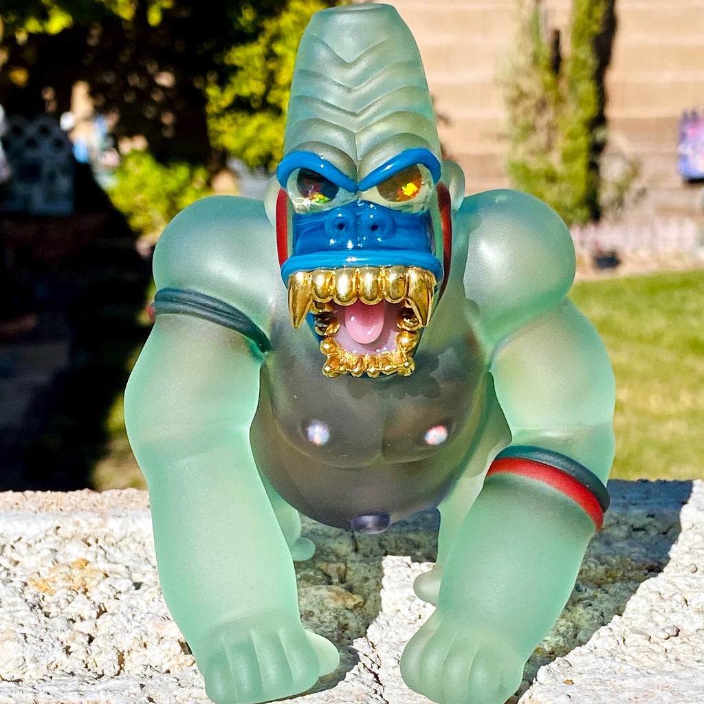 “Overcome Fear” Sandblasted Trilla Gorilla Rig [on all fours] with Gold Grills