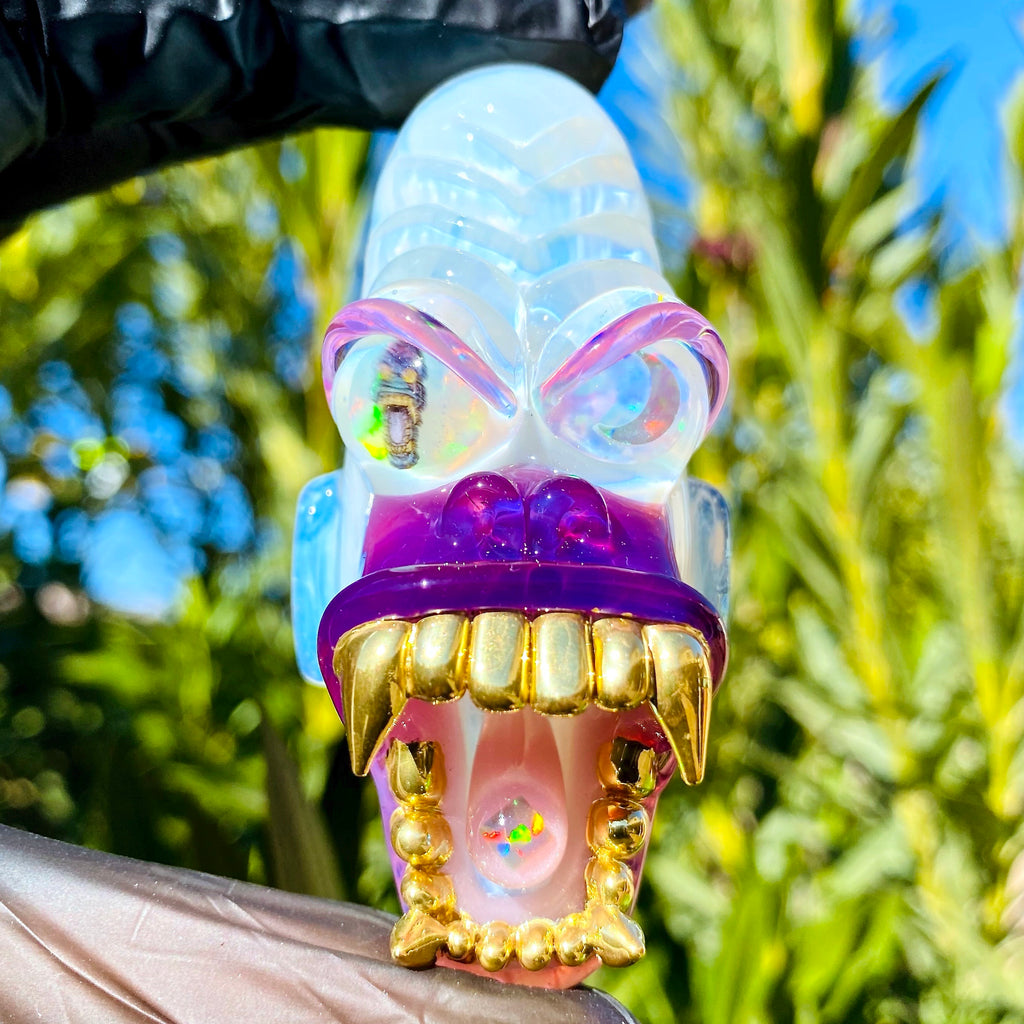 XL Trilla Gorilla Pendant with Gold Grills Opal eater