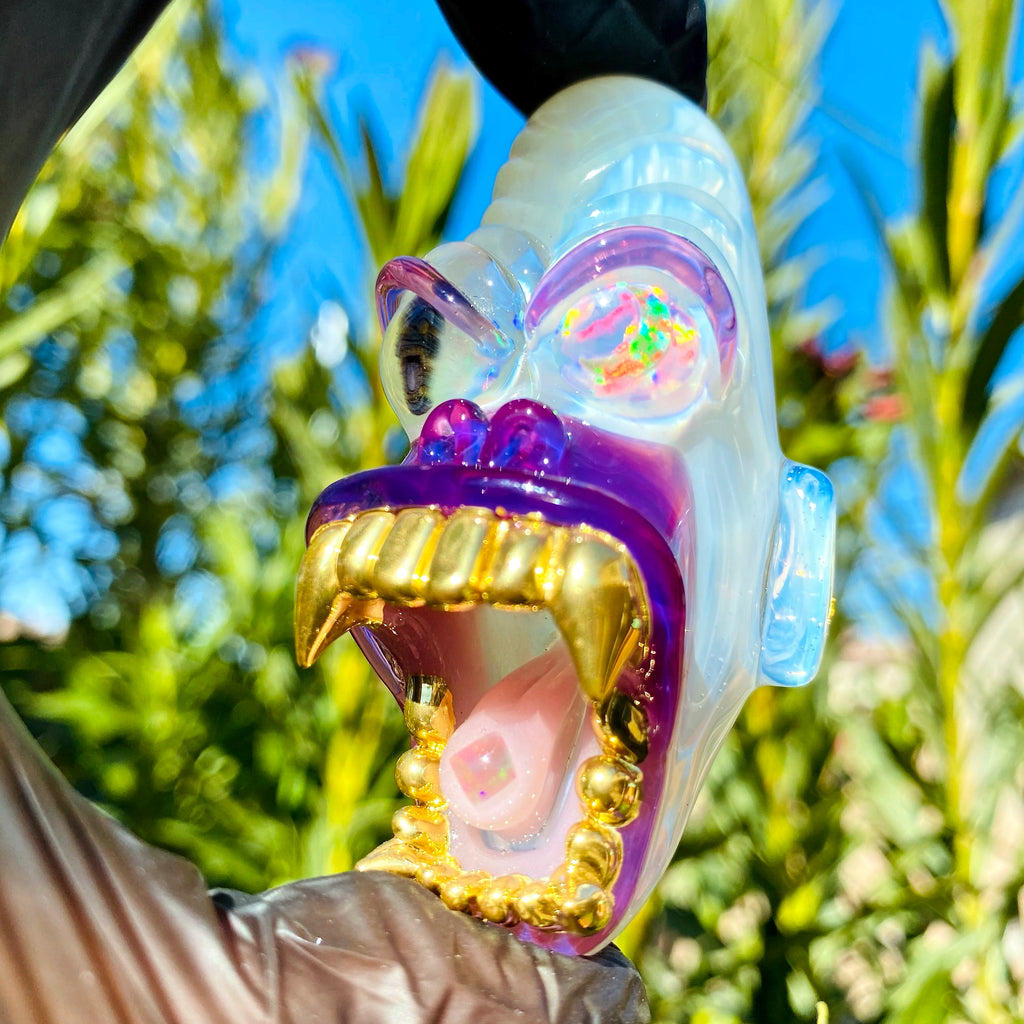 XL Trilla Gorilla Pendant with Gold Grills Opal eater