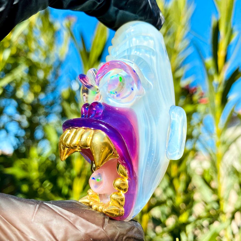 XL Trilla Gorilla Pendant with Gold Grills Opal eater