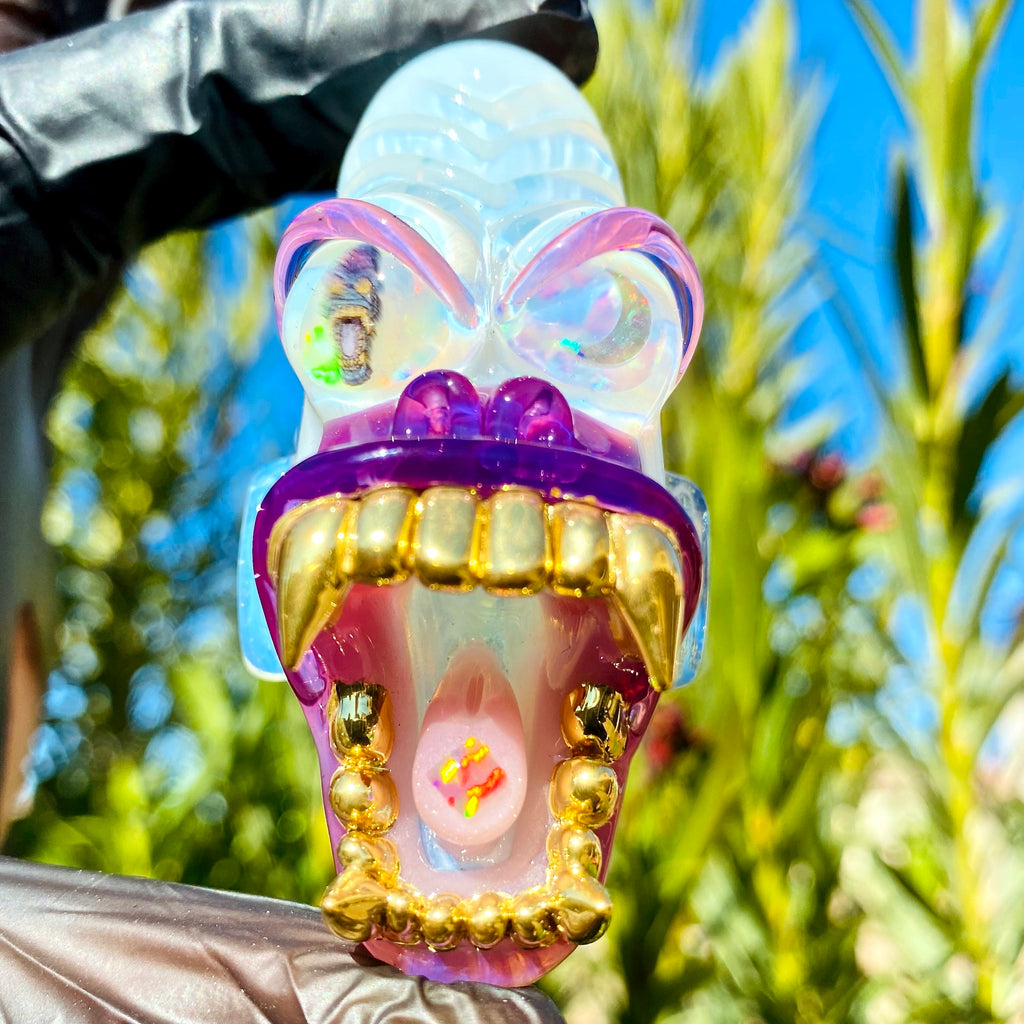 XL Trilla Gorilla Pendant with Gold Grills Opal eater