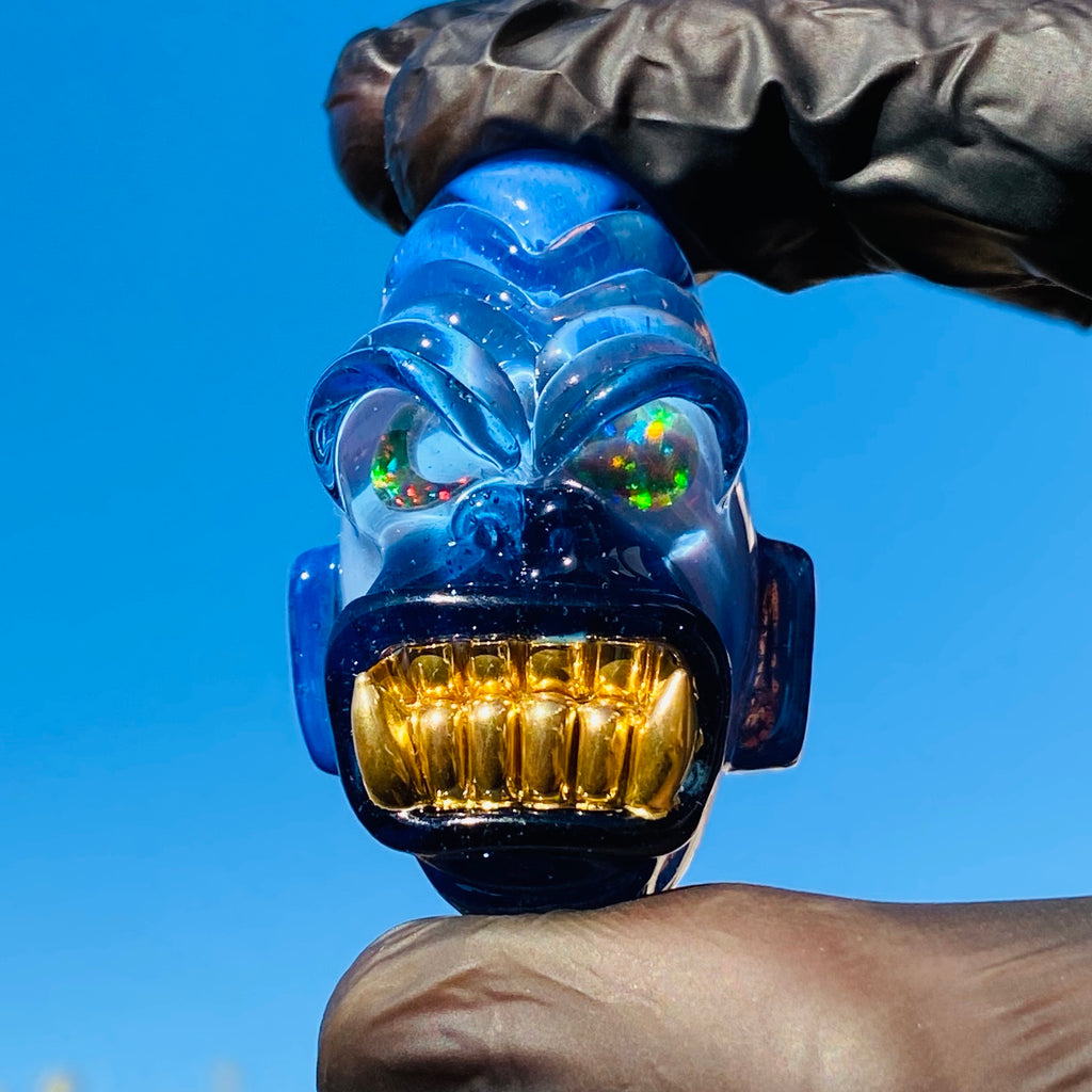 Growling Gorilla Pendant with Gold Grills