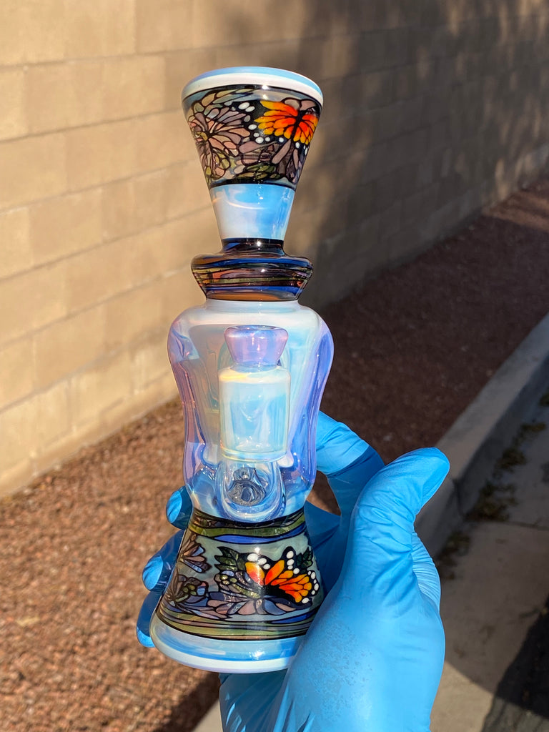 @rycraftedglass x @windstar_glass  - Full Size Recycler- Monarch Butterfly