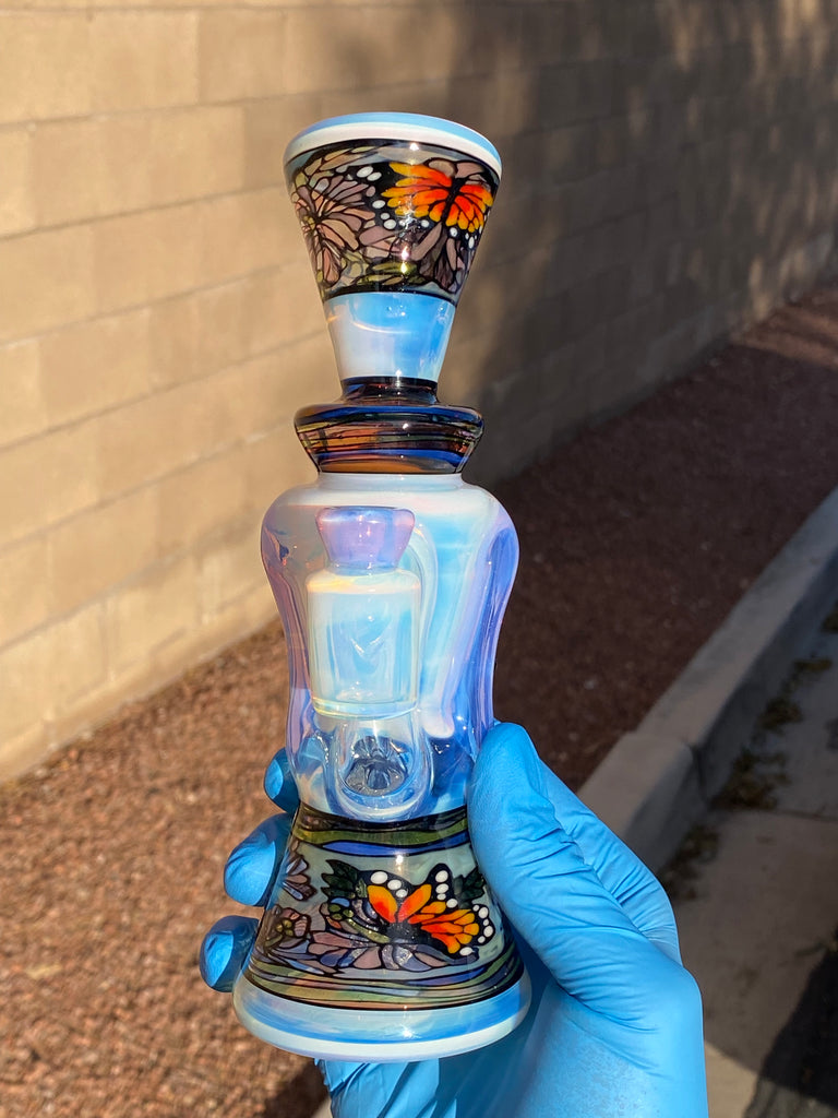 @rycraftedglass x @windstar_glass  - Full Size Recycler- Monarch Butterfly