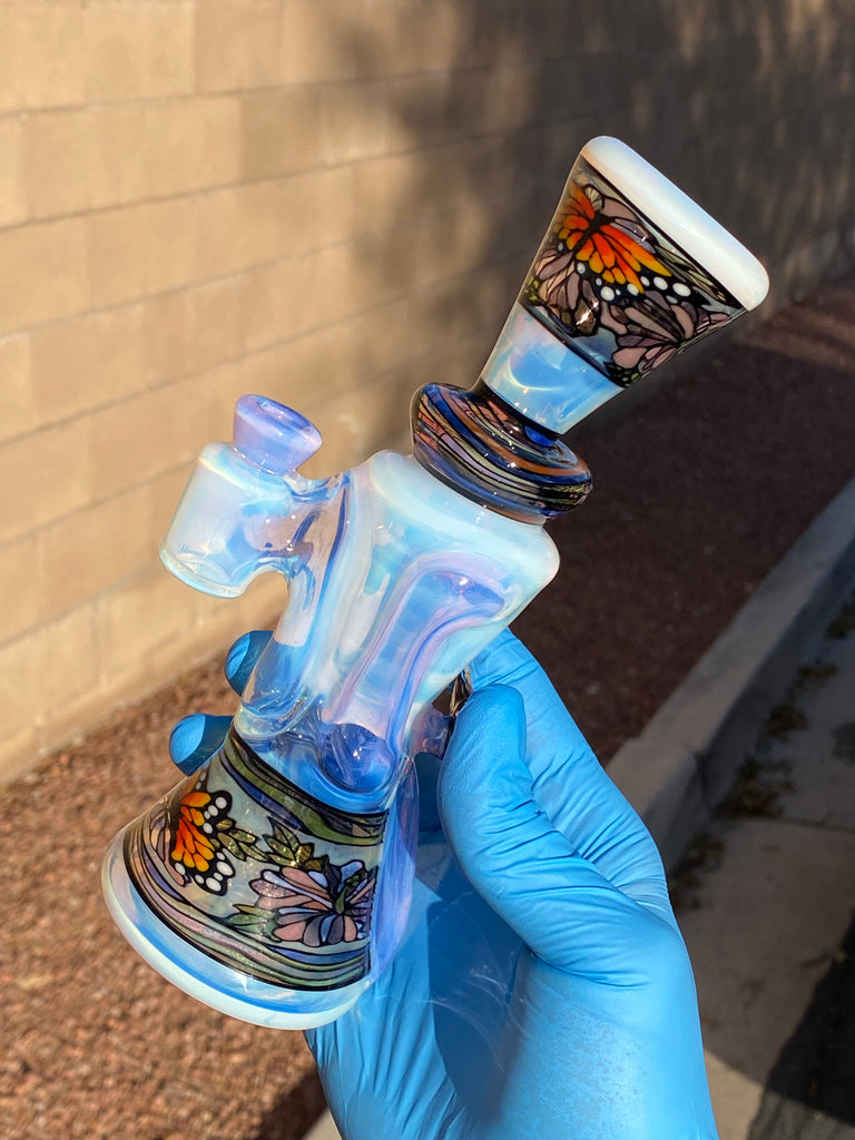 @rycraftedglass x @windstar_glass  - Full Size Recycler- Monarch Butterfly