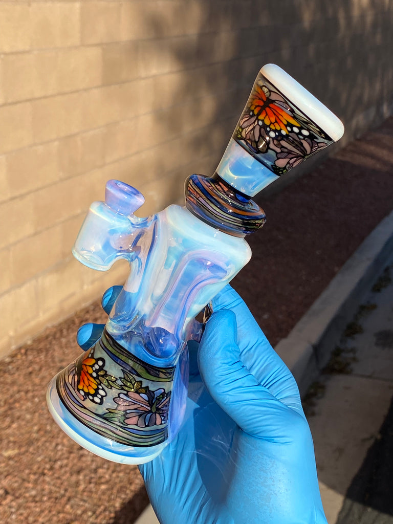 @rycraftedglass x @windstar_glass  - Full Size Recycler- Monarch Butterfly