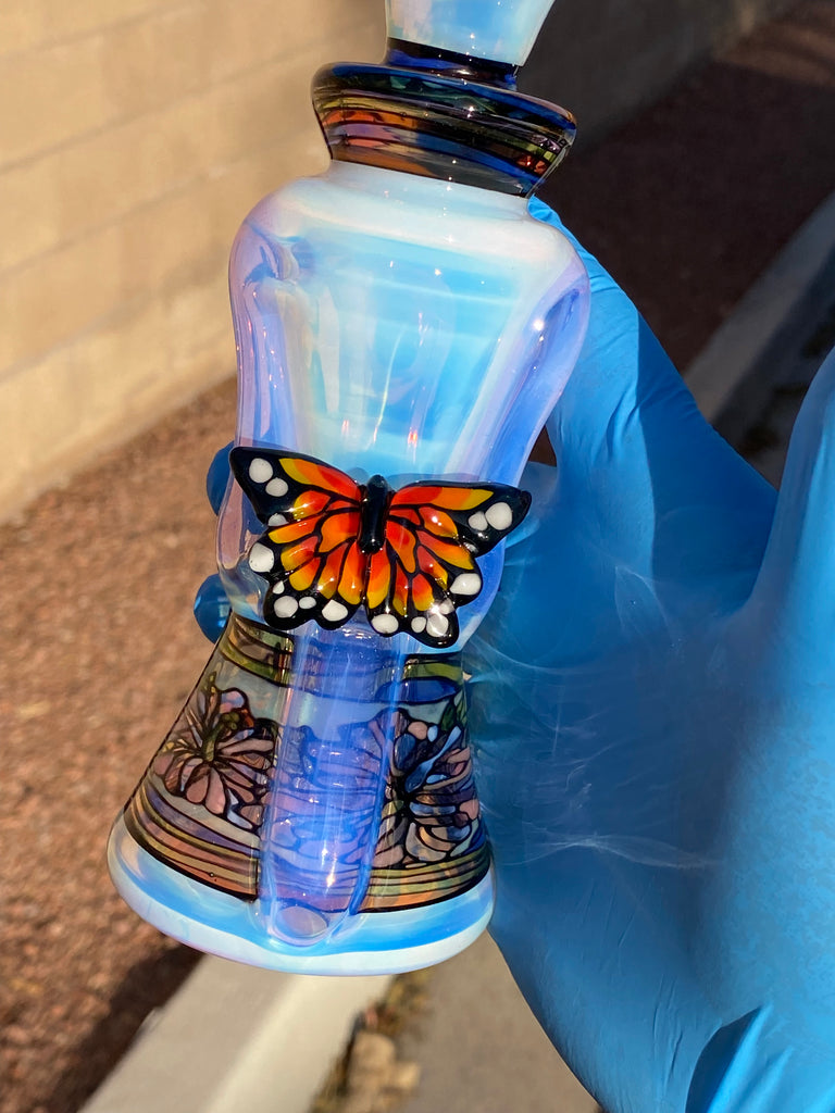 @rycraftedglass x @windstar_glass  - Full Size Recycler- Monarch Butterfly
