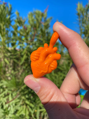 Babedrienne Orange Crayon  Heart Pendant